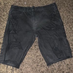 Pacsun men’s jean shorts black distressed